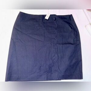 Talbots Navy Skirt - New w/ Tags - Scalloped - Size  14